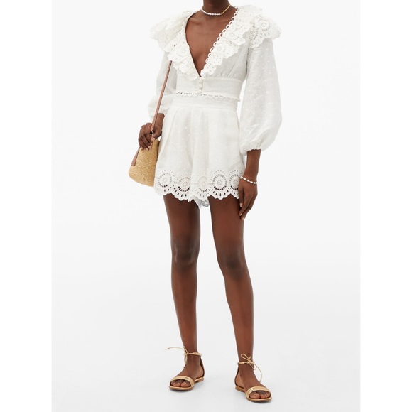 zimmermann bellitude scallop short dress Zimmermann Bellitude Scallop Short Dress in Ivory